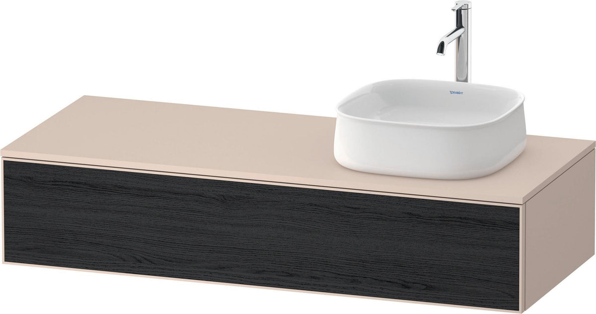 Duravit Zencha Konsolen-Waschtischunterbau 1300 mm Eiche Anthrazit mit Auszug