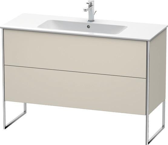 Duravit XSquare Waschtischunterbau 1210 mm mit zwei Auszügen in Außenfarbe Taubenblau matt