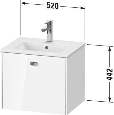 DURAVIT Waschtischunterbau Brioso 520 mm wandhängend weiß matt mit 1 Auszug und Soft-Close
