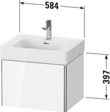 Duravit XSQUARE Waschtischunterbau 584 mm wandhängend mit Auszug – Tast-Senkrecht-Matt