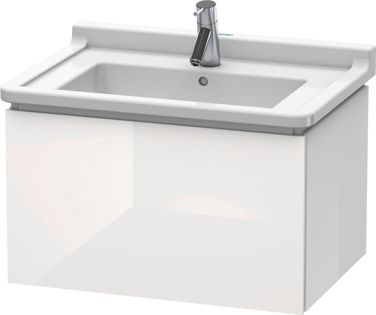 Duravit L-Cube Waschtischunterbau 670 mm taupe matt – Wandhängend mit Tip-On-Auszug