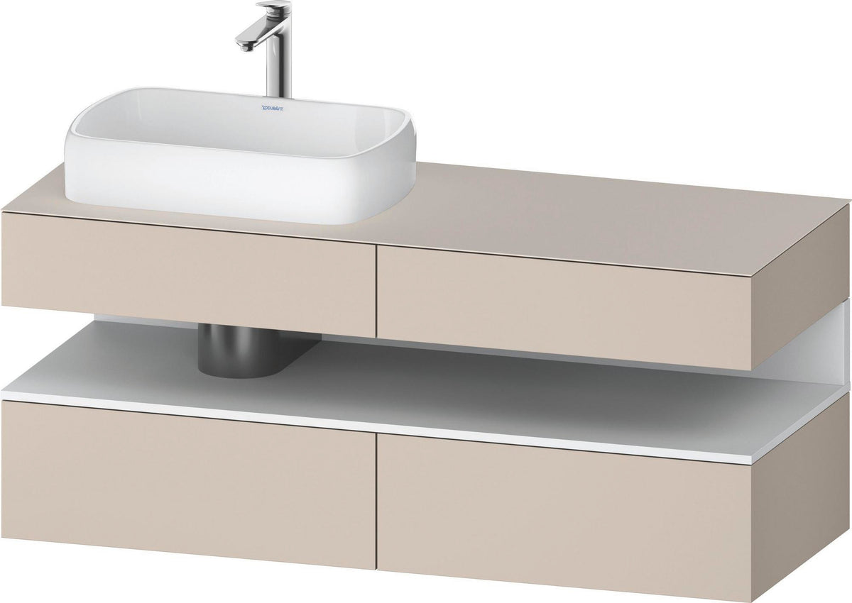 DURAVIT Qatego Studio F. A. Porsche Konsolenwaschtischunterbau 1400 mm Weiß Matt mit LED-Nischenbeleuchtung