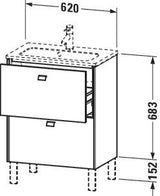 Duravit Waschtischunterbau Brioso Compact 683 mm betongrau matt mit 2 Auszügen