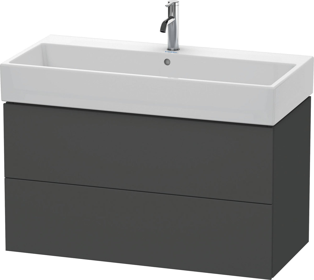 DURAVIT L-Cube Waschtischunterbau 984 mm, 2 Schubkästen, Weiß Matt, Wandmontage