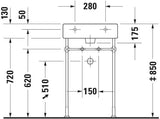 DURAVIT Waschtisch Vero 500 mm mit Überlauf und WonderGliss in Weiß