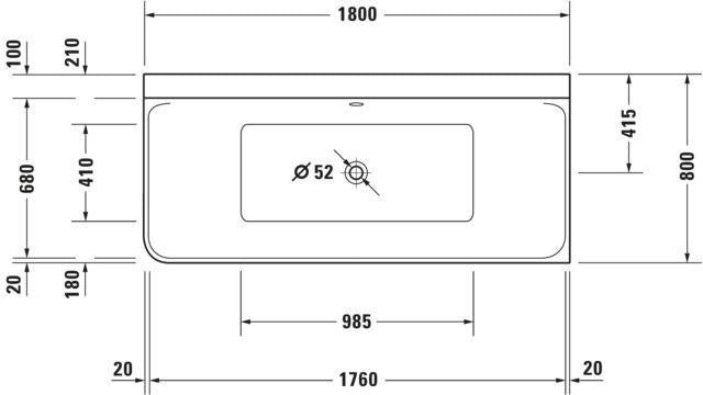 DURAVIT P3 Comforts Eckbadewanne rechts 1800 x 800 mm mit Acrylverkleidung und 2 Rückenschrägen