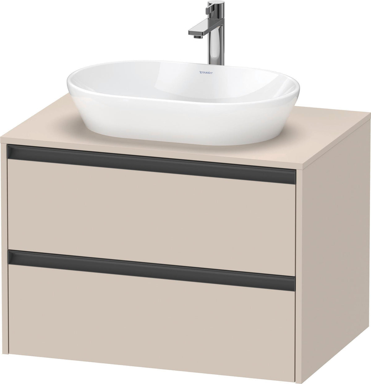 Duravit Ketho.2 Konsolen-Waschtischunterbau 800 mm betongrau matt mit 2 Schubkästen