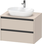 taupe supermatt / 2 Schubkästen / Waschtischunterbau