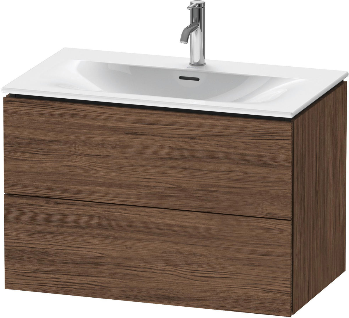 Duravit L-Cube Waschtischunterbau 820 mm weiß matt mit 2 Schubkästen und Tip-On-Technik