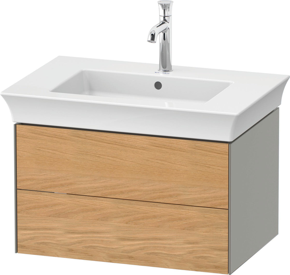 DURAVIT White Tulip Waschtischunterbau 684 mm, 2 Schubkästen, weiß seidenmatt, LED