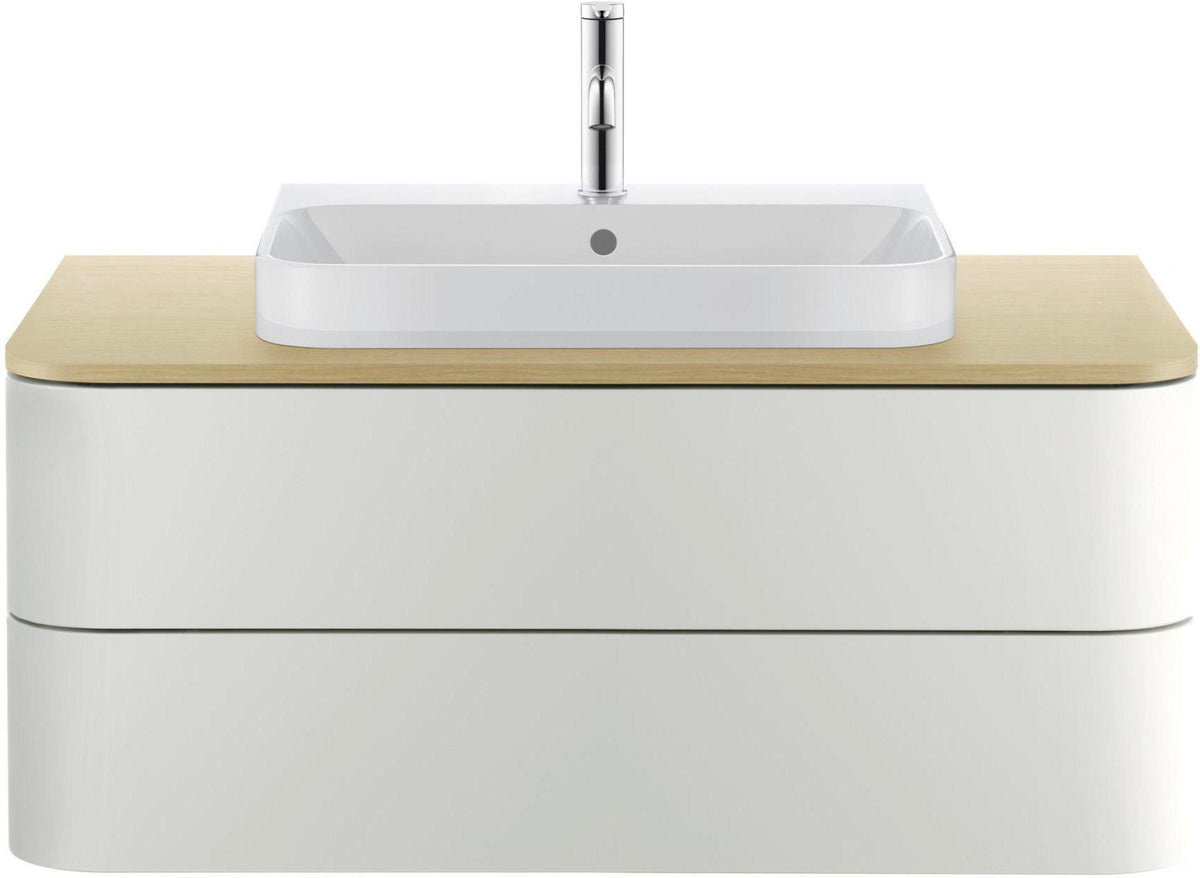 DURAVIT Aufsatzbecken Happy D.2 Plus 600 mm Weiß mit Überlauf und Hahnlochbank