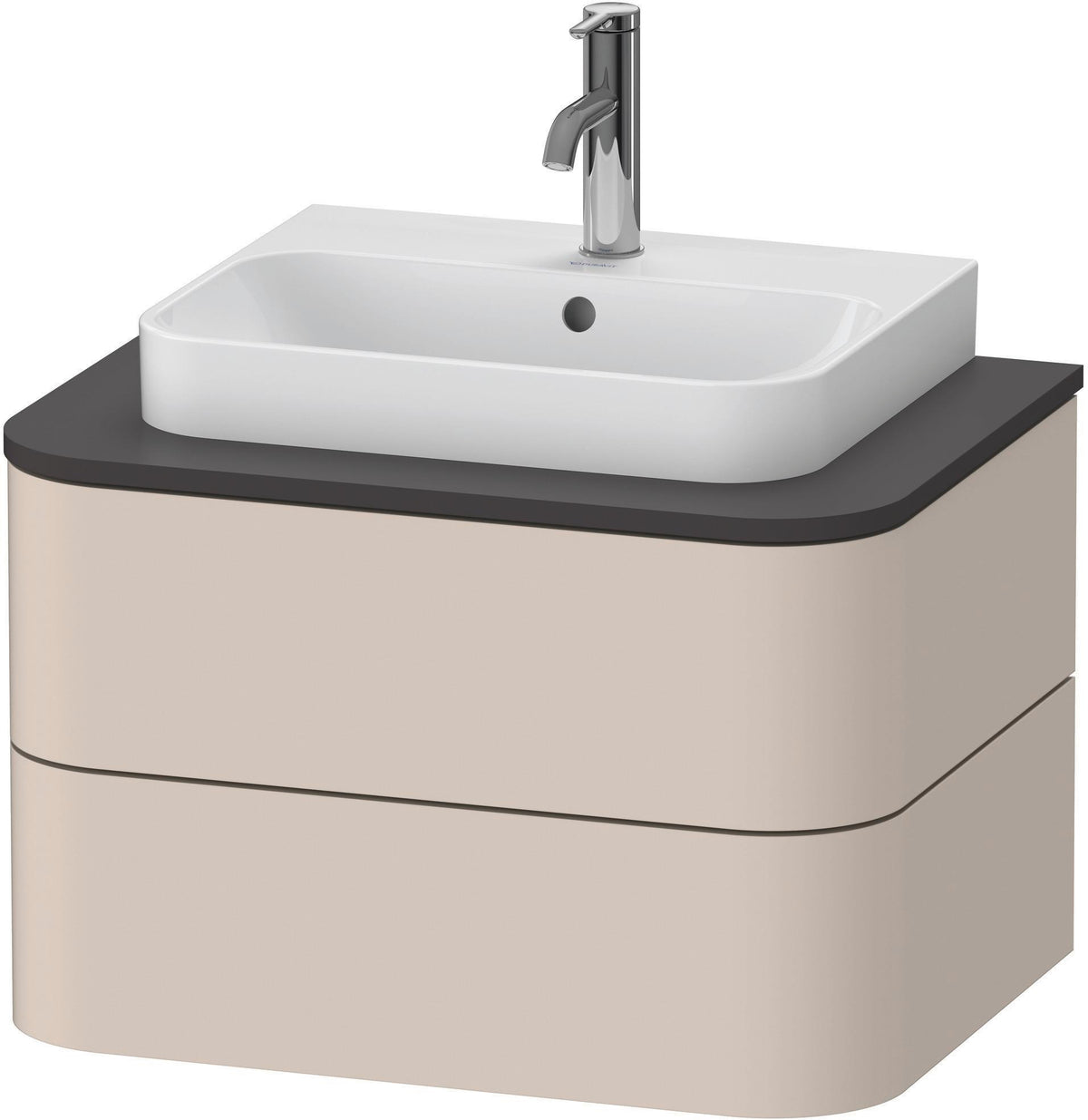 DURAVIT Happy D.2 Konsolenwaschtischunterbau wandhängend 650 mm, 2 Schubkästen, weiß Hochglanz