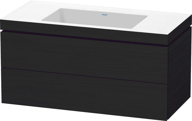 DURAVIT L-Cube c-bonded Waschtischset 1000 mm Eiche Schwarz mit Vero Air Waschtisch und 2 Schubkästen