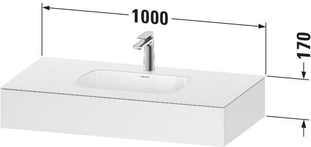 DURAVIT Qatego Einbauwaschtisch mit Konsole 800x550mm Weiß Hochglanz – Studio F. A. Porsche
