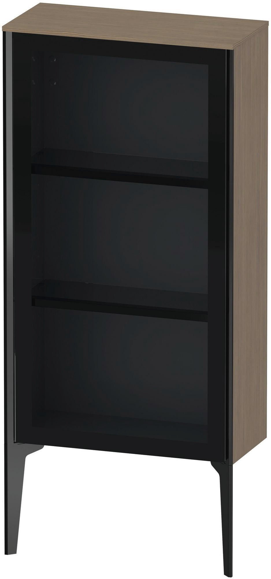DURAVIT XViu Halbhochschrank mit Glastür 890 mm Eiche Terra – Soft-Close & Push-Open
