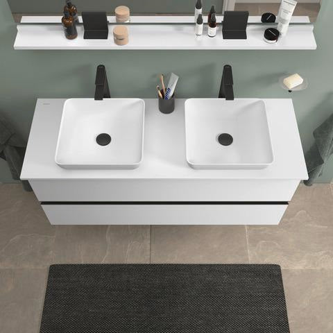 DURAVIT Sivida Aufsatzwaschtisch 400 mm DuroCast Plus ohne Überlauf in Dunkelgrau matt/Weiß