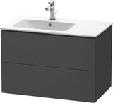 DURAVIT L-Cube Waschtischunterbau 820 mm betongrau matt – 2 Schubkästen, Becken links, wandhängend