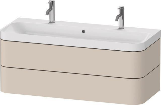 Duravit Waschtischset Happy D.2 Plus 1175x490mm Taupe Supermatt mit Hahnloch