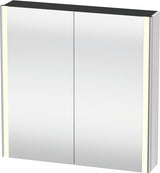 Duravit XSquare Spiegelschrank 800 mm mit LED-Beleuchtung und Soft-Close, Schwarz