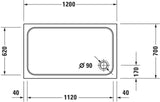 DURAVIT D-Code Duschwanne 1000x700 mm Rechteckig Weiß Sanitäracryl mit Antislip