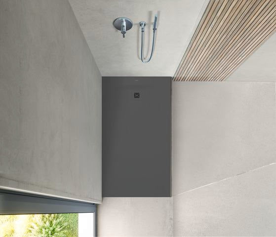DURAVIT Sustano Duschwanne 1400x900x30 mm Mineralguss Dunkelgrau Matt – Bodenbündig & Halbeinbau