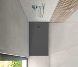 DURAVIT Sustano Duschwanne 1400x900x30 mm Mineralguss Dunkelgrau Matt – Bodenbündig & Halbeinbau