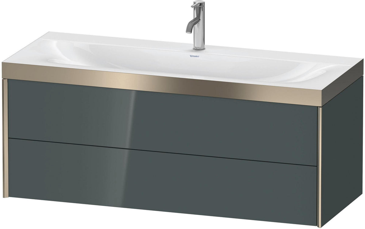 Duravit XViu c-bonded Waschtischunterset 1200 mm, 2 Schubkästen, champagner matt / dolomiti grey