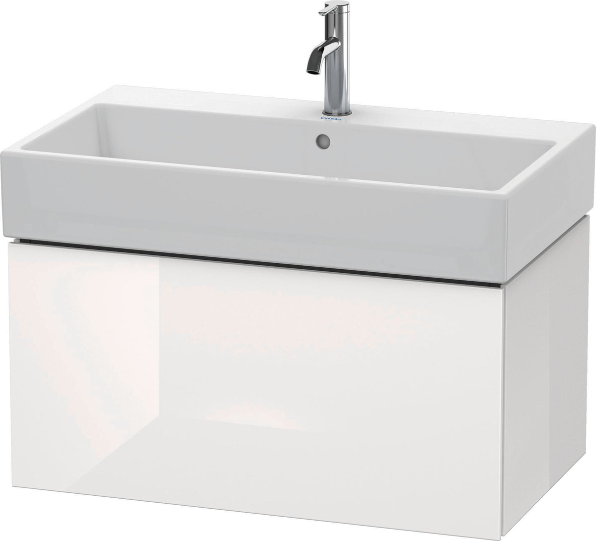 DURAVIT L-Cube Waschtischunterbau 784 mm, 1 Auszug, Weiß Matt, wandhängend, Tip-On