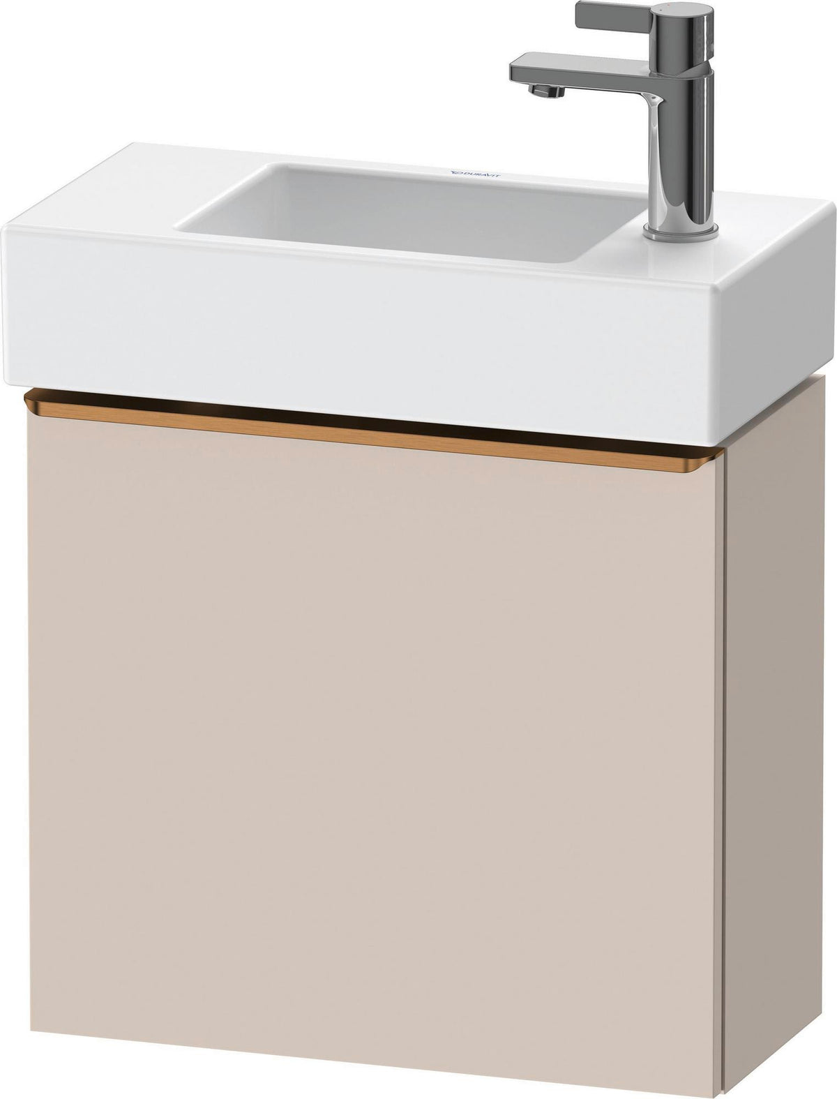DURAVIT D-Neo Waschtischunterbau 484 mm Eiche Schwarz Matt, 1 Tür, Bronze Griff