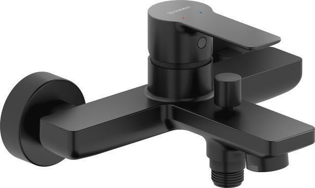 Duravit D-Code 2.0 Einhebel-Wannenmischer Aufputz Keramikmischsystem Schwarz Matt