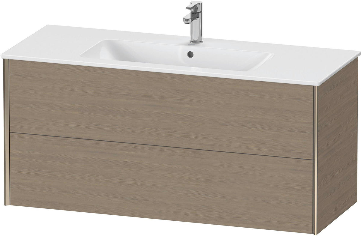 Duravit XViu Waschtischunterbau wandhängend 1210 mm, 2 Schubkästen, champagner matt/weiß matt