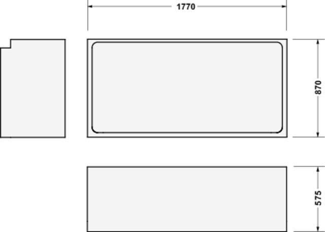 DURAVIT Wannenträger Starck für Badewanne 870x1770x570 mm Polystyrol rechteckig