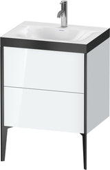 DURAVIT XViu c-bonded Waschtischunterbauset, 2 Auszüge, bodenstehend, schwarz matt/weiß hochglanz