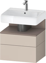 DURAVIT Qatego Waschtischunterbau 590 mm wandhängend, 1 Auszug, weiß Hochglanz, Nische Eiche Schwarz
