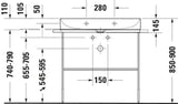 Duravit DuraSquare Möbelwaschtisch 800 mm, weiß, mit Hahnlochbank