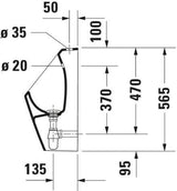 DURAVIT D-Code Urinal weiß spülrandlos Zulauf oben 565 mm – ohne Fliege