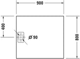 DURAVIT Stonetto Duschwanne 1400x800x50 mm Mineralguss Weiß Matt – Bodenbündig & Rutschhemmend