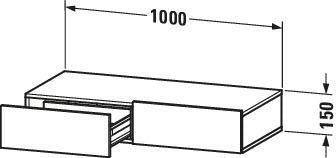 Duravit DuraStyle Schubkastenablage 1000 mm, 2 Schubkästen, Eiche Schwarz/Weiß Matt