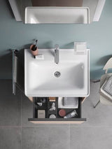 Duravit D-Neo Einhebel-Waschtischmischer mit FreshStart, Zugstange & Chrom – 109 mm Ausladung