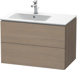 DURAVIT L-Cube Waschtischunterbau 820 mm wandhängend, 2 Schubkästen, Becken links, Amerikanisch Nussbaum