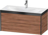 DURAVIT XViu Waschtischunterbauset c-bonded 1000 mm, 2 Schubkästen, Nussbaum/Schwarz matt