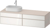 DURAVIT Zencha Konsolen-Waschtischunterbau 1600 mm Eiche Anthrazit mit 2 Auszügen & Tip-on
