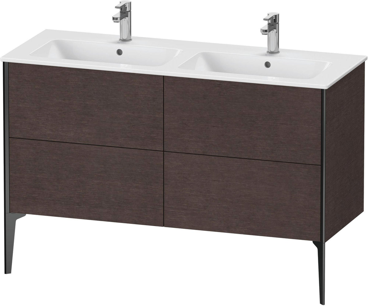 DURAVIT XViu Waschtischunterbau bodenstehend 1280 mm, 4 Auszüge, weiß matt – Tip-On