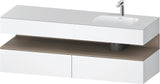 DURAVIT Qatego Einbauwaschtisch mit Konsolenwaschtischunterbau Eiche Terra & Weiß Matt 1600x550x600 mm