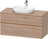 DURAVIT D-Neo Konsolenwaschtischunterbau 1200 mm Eiche Schwarz Matt mit Bronze Griff