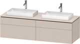 DURAVIT L-Cube Konsolenwaschtischunterbau 1620 mm Taupe supermatt mit Tip-on Technik