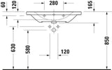 Duravit D-Neo Wandwaschtisch 650 mm weiß mit Überlauf und WonderGliss