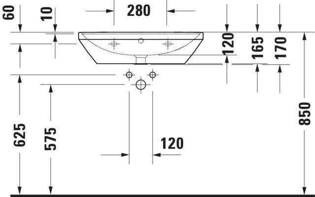 Duravit D-Neo Waschtisch 550 mm weiß mit Überlauf und WonderGliss