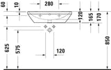 Duravit D-Neo Waschtisch 550 mm weiß mit Überlauf und WonderGliss