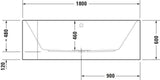 DURAVIT Whirlwanne Happy D.2Plus 1800x800mm Ecke rechts, Air-System, Graphit Supermatt